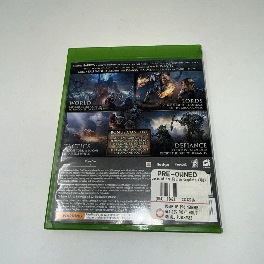 Lords of the Fallen: Complete Edition (Xbox One, 2015) EUC